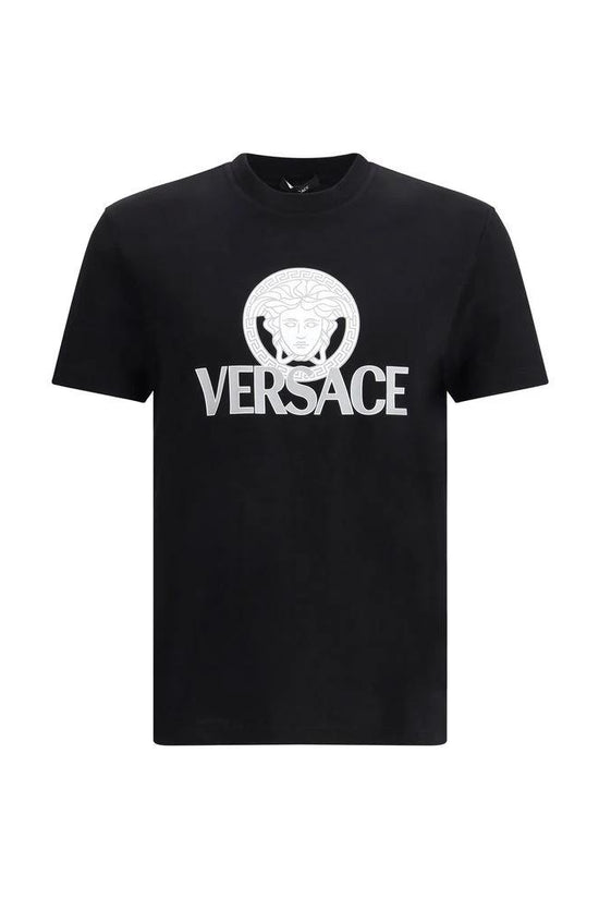Versace Schwarzes Baumwoll-T-Shirt by Versace