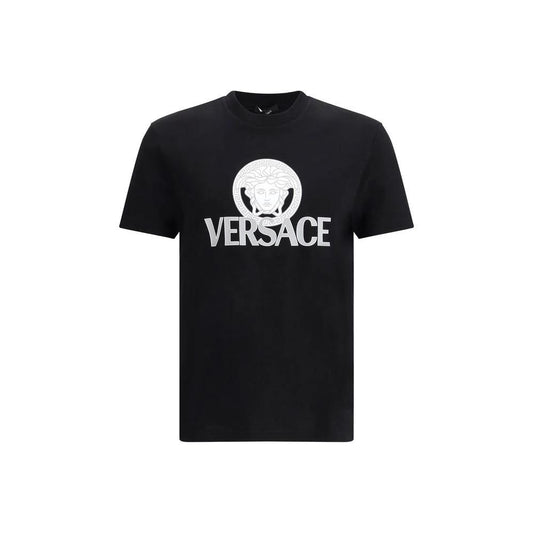 Versace Schwarzes Baumwoll-T-Shirt by Versace
