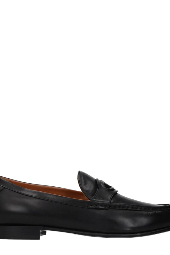 Valentino Garavani Schwarze Loafer aus Leder zum Hineinschlüpfen by Valentino Garavani