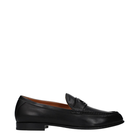 Valentino Garavani Schwarze Loafer aus Leder zum Hineinschlüpfen by Valentino Garavani
