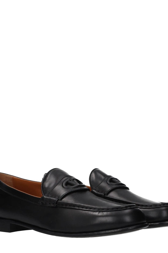 Valentino Garavani Schwarze Loafer aus Leder zum Hineinschlüpfen by Valentino Garavani