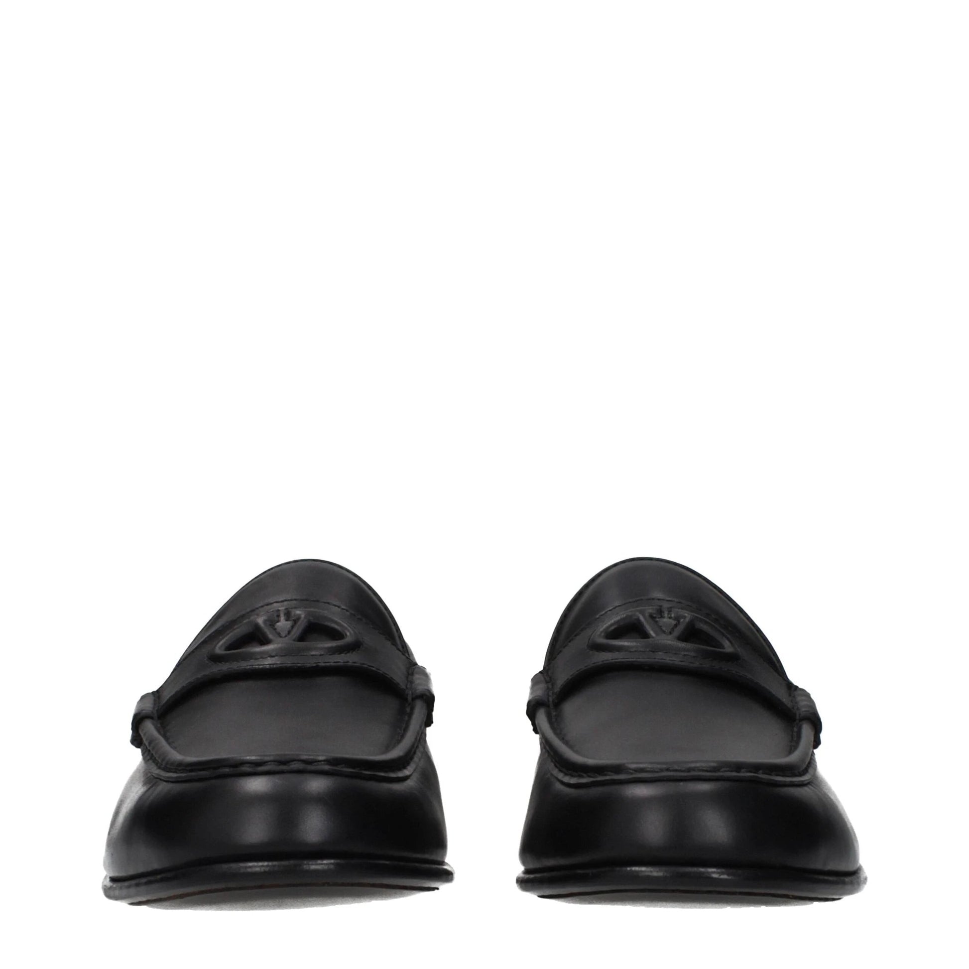 Valentino Garavani Schwarze Loafer aus Leder zum Hineinschlüpfen by Valentino Garavani