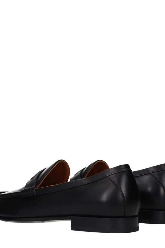Valentino Garavani Schwarze Loafer aus Leder zum Hineinschlüpfen by Valentino Garavani