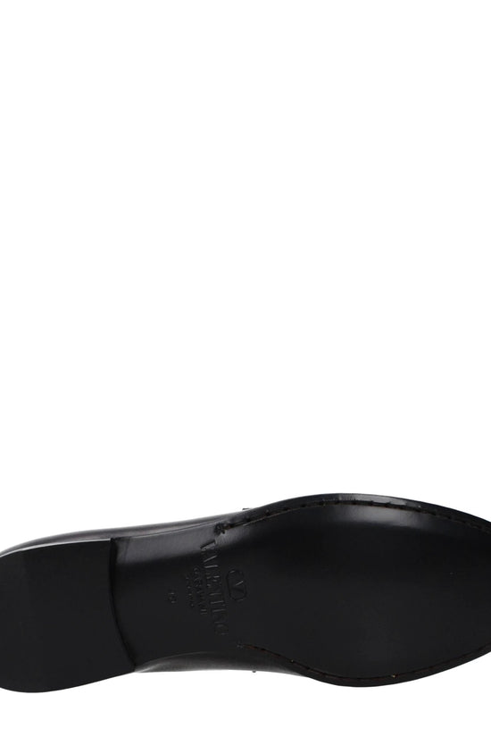 Valentino Garavani Schwarze Loafer aus Leder zum Hineinschlüpfen by Valentino Garavani