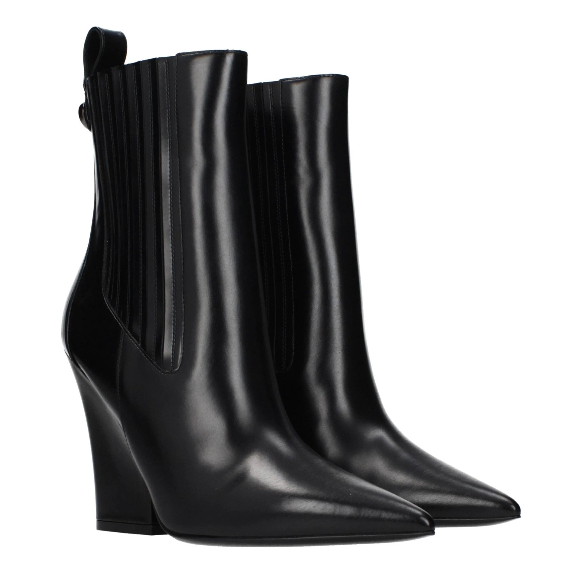 Valentino Garavani Schwarze Leder-Ankle Boots by Valentino Garavani
