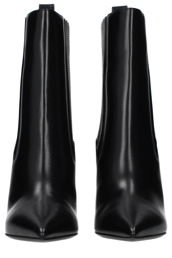 Valentino Garavani Schwarze Leder-Ankle Boots by Valentino Garavani