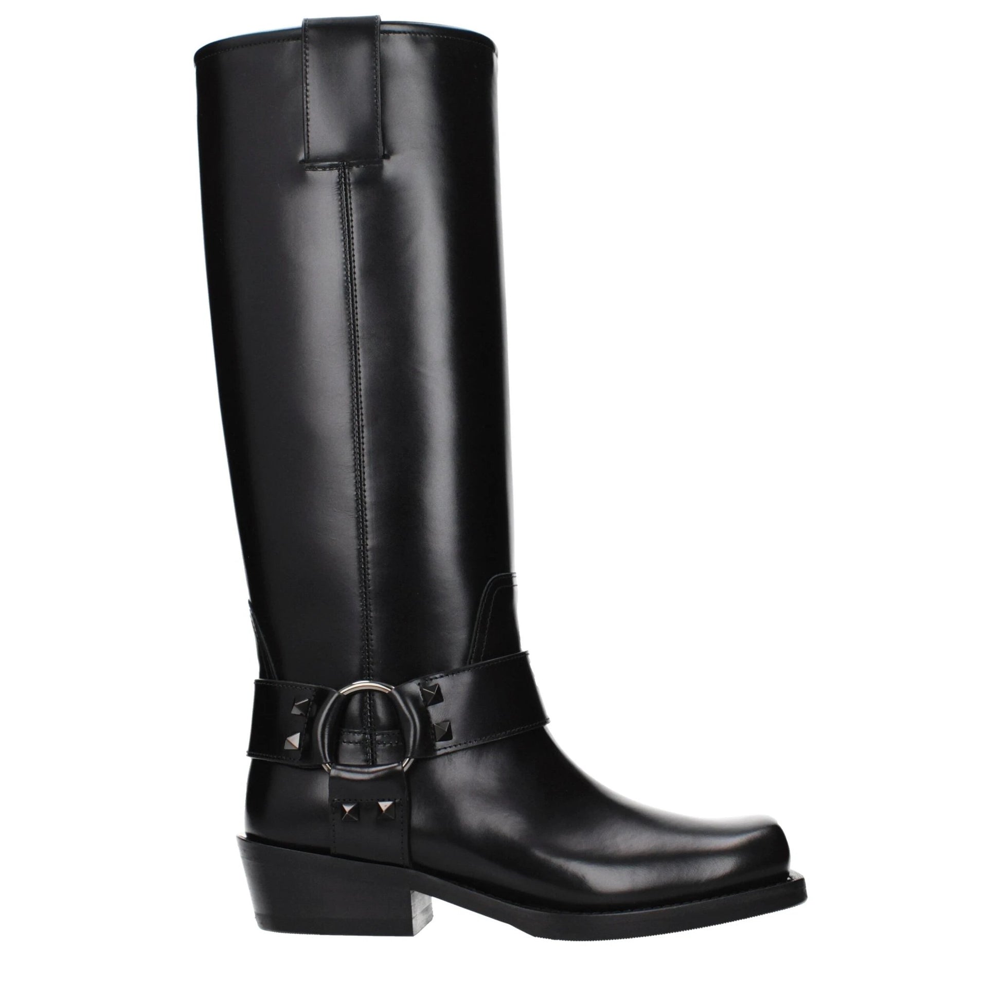 Valentino Garavani Schwarze Lederstiefel by Valentino Garavani