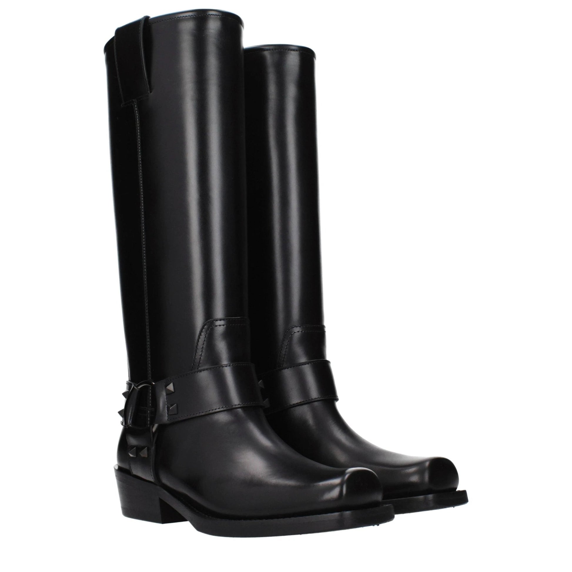 Valentino Garavani Schwarze Lederstiefel by Valentino Garavani