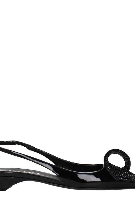Prada Schwarze flache Sandalen aus Leder by Prada