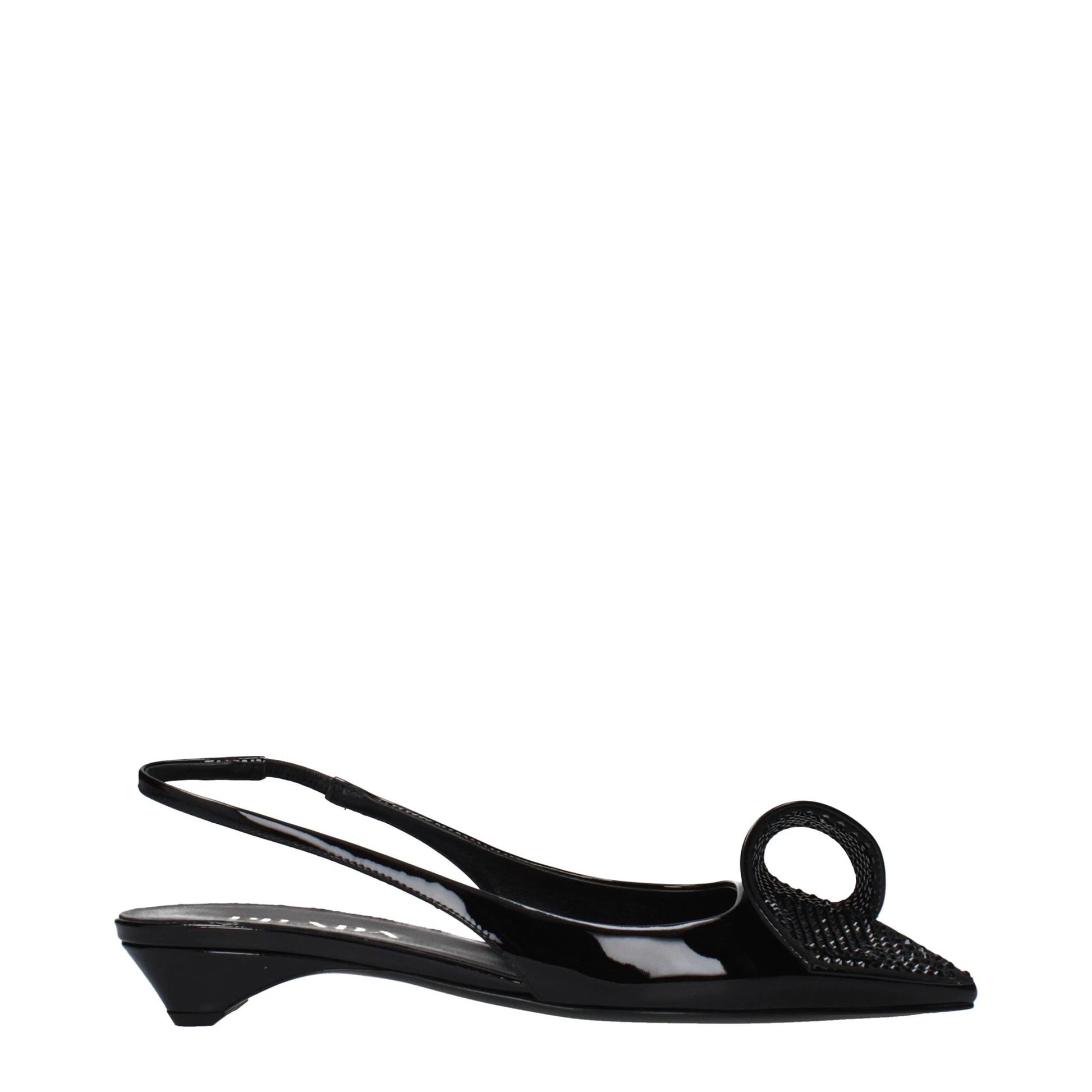 Prada Schwarze flache Sandalen aus Leder by Prada