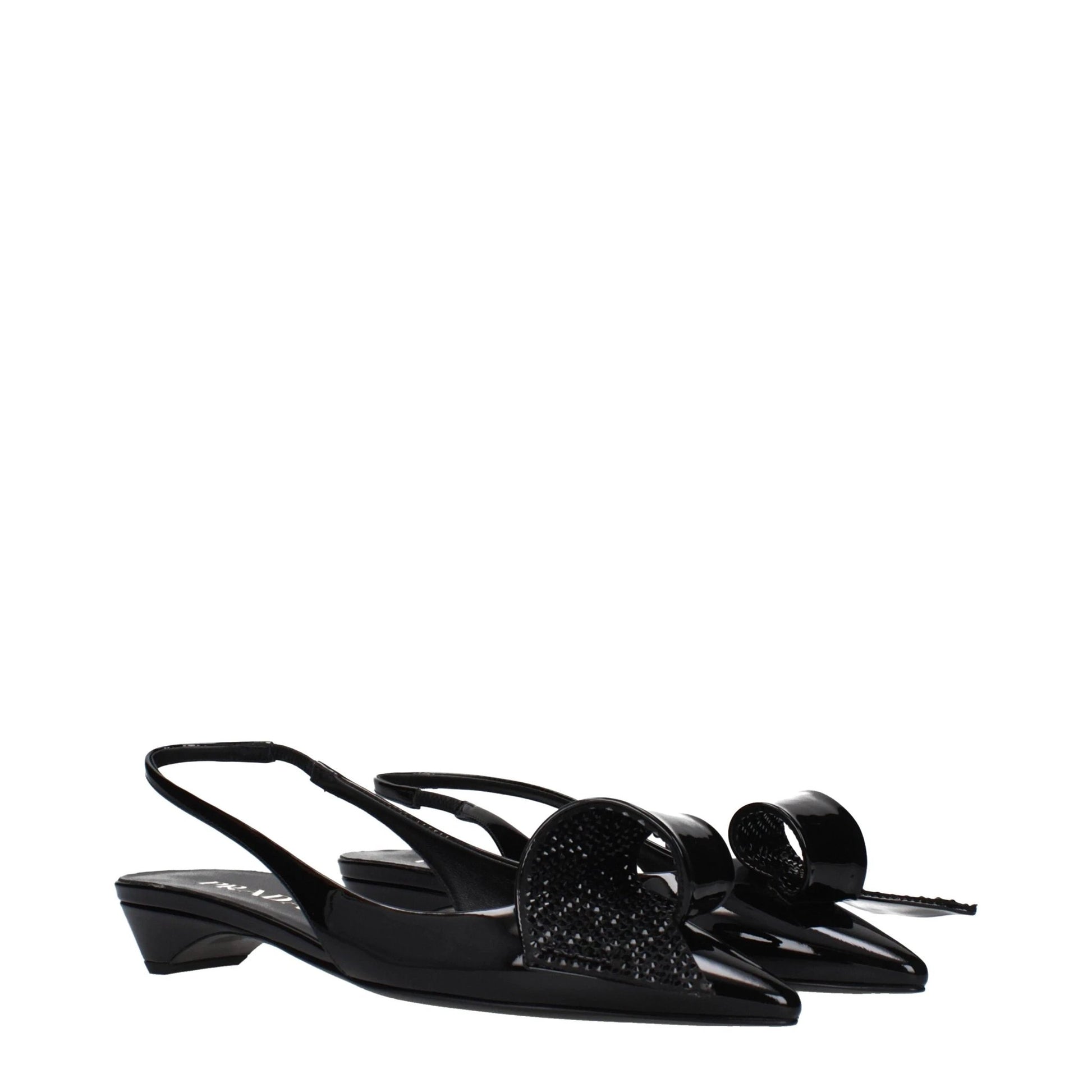 Prada Schwarze flache Sandalen aus Leder by Prada
