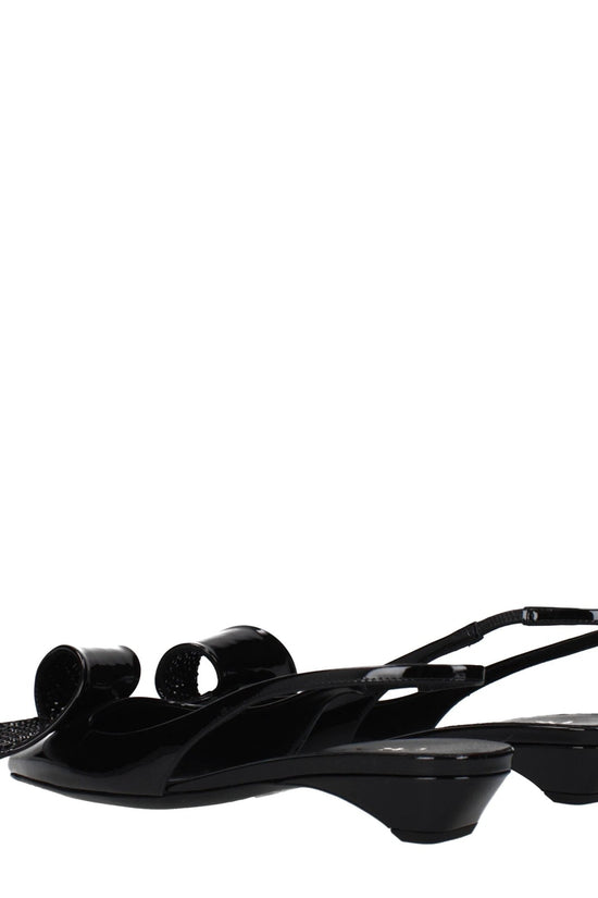 Prada Schwarze flache Sandalen aus Leder by Prada
