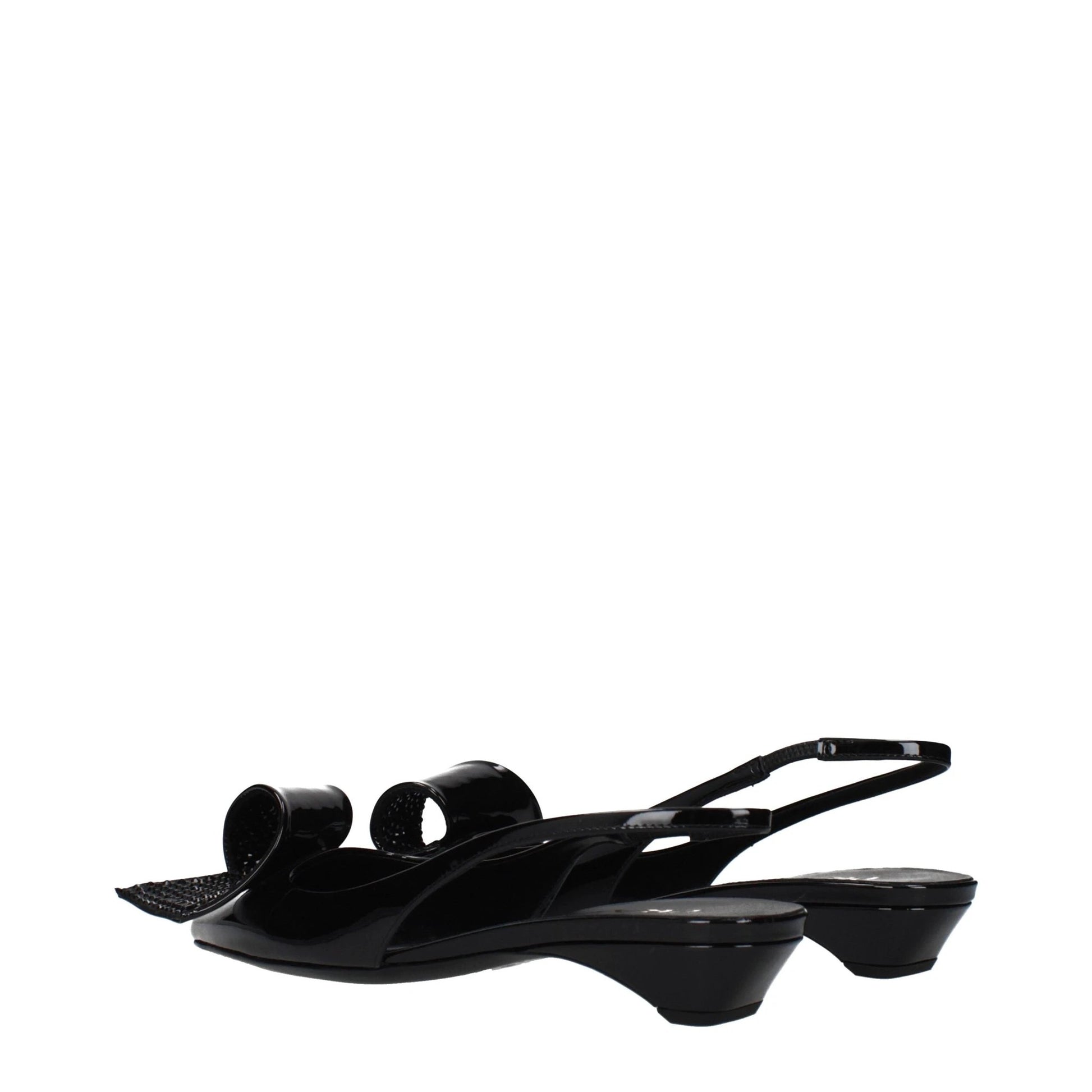 Prada Schwarze flache Sandalen aus Leder by Prada