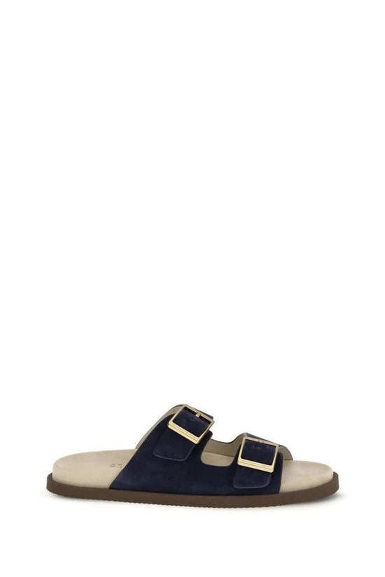 Brunello Cucinelli Schwarze Sandalen aus Kalbsleder Bos Taurus by Brunello Cucinelli