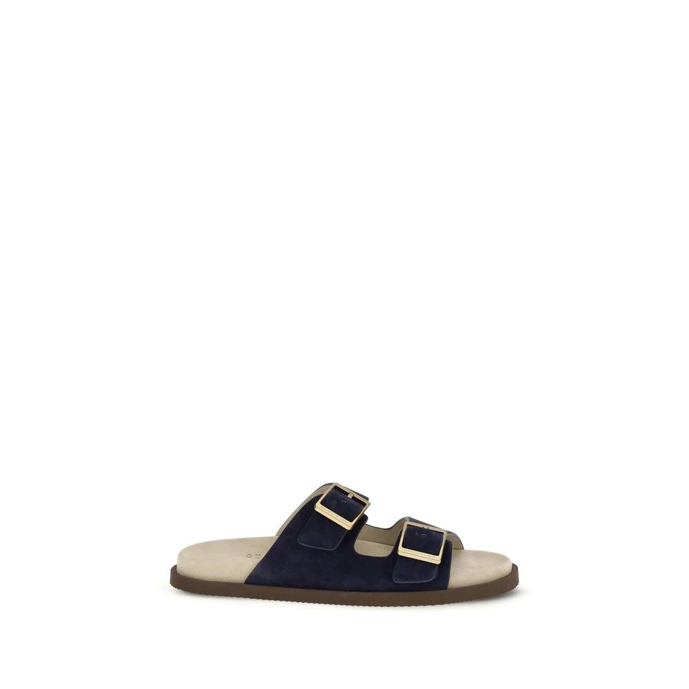 Brunello Cucinelli Schwarze Sandalen aus Kalbsleder Bos Taurus by Brunello Cucinelli
