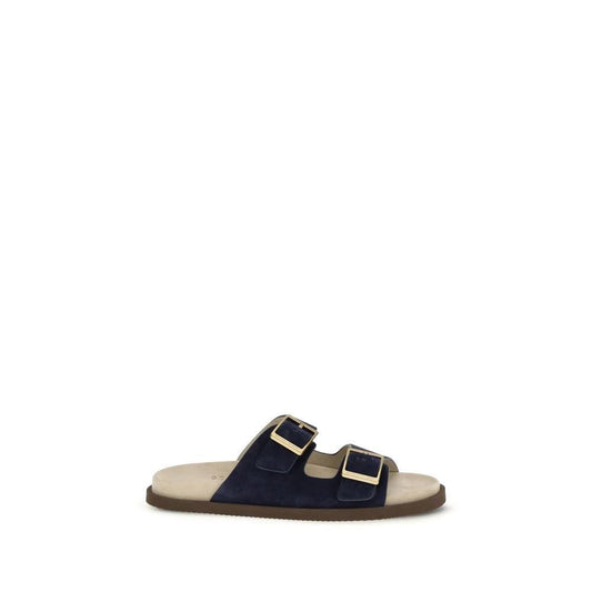 Brunello Cucinelli Schwarze Sandalen aus Kalbsleder Bos Taurus by Brunello Cucinelli