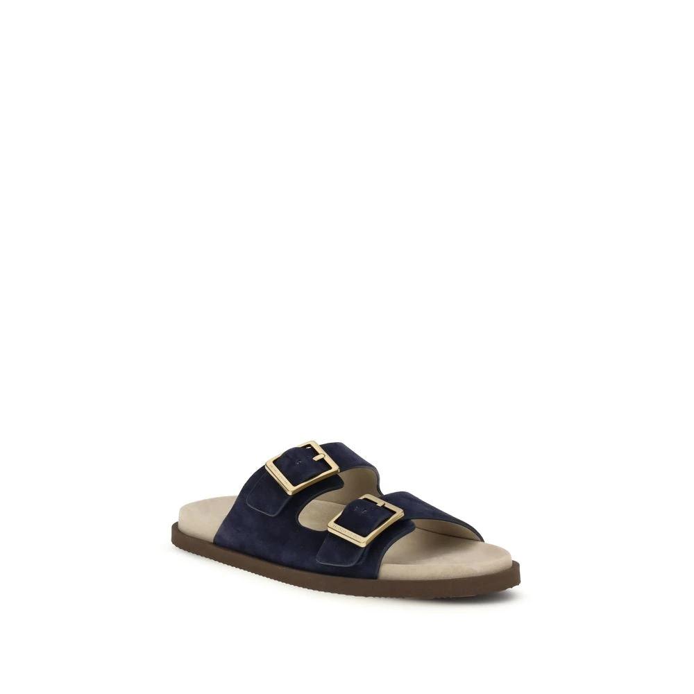 Brunello Cucinelli Schwarze Sandalen aus Kalbsleder Bos Taurus by Brunello Cucinelli