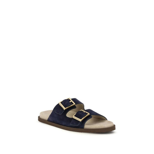 Brunello Cucinelli Schwarze Sandalen aus Kalbsleder Bos Taurus by Brunello Cucinelli