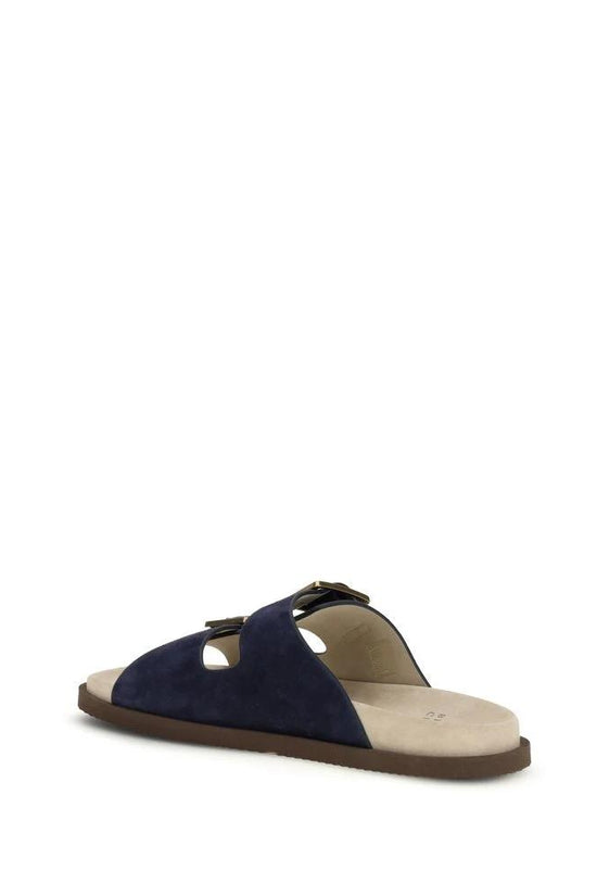 Brunello Cucinelli Schwarze Sandalen aus Kalbsleder Bos Taurus by Brunello Cucinelli