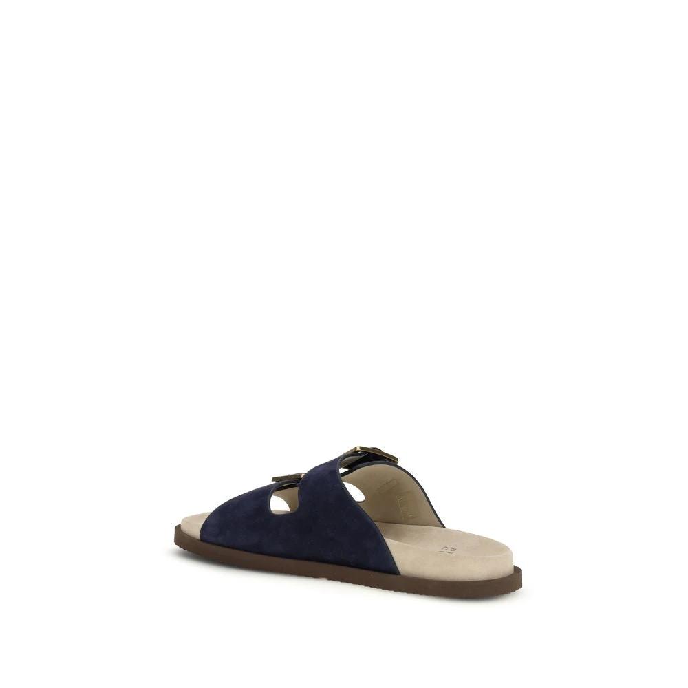 Brunello Cucinelli Schwarze Sandalen aus Kalbsleder Bos Taurus by Brunello Cucinelli