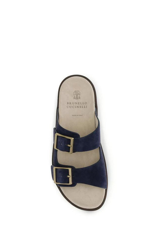 Brunello Cucinelli Schwarze Sandalen aus Kalbsleder Bos Taurus by Brunello Cucinelli