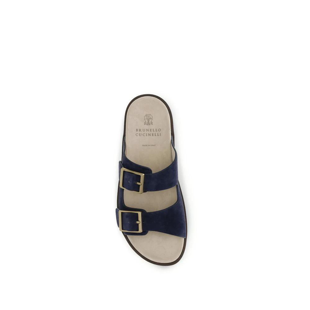 Brunello Cucinelli Schwarze Sandalen aus Kalbsleder Bos Taurus by Brunello Cucinelli