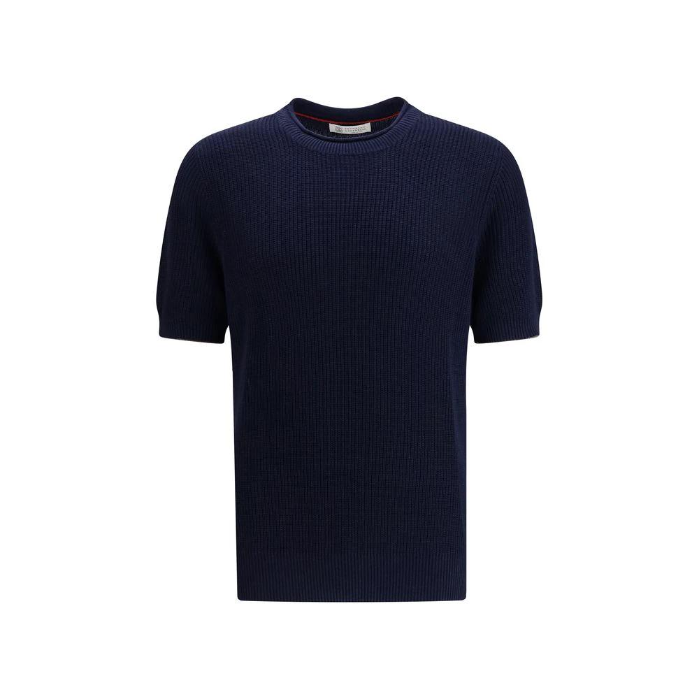 Brunello Cucinelli Cucinelli Blaues Leinen-T-Shirt by Brunello Cucinelli Cucinelli
