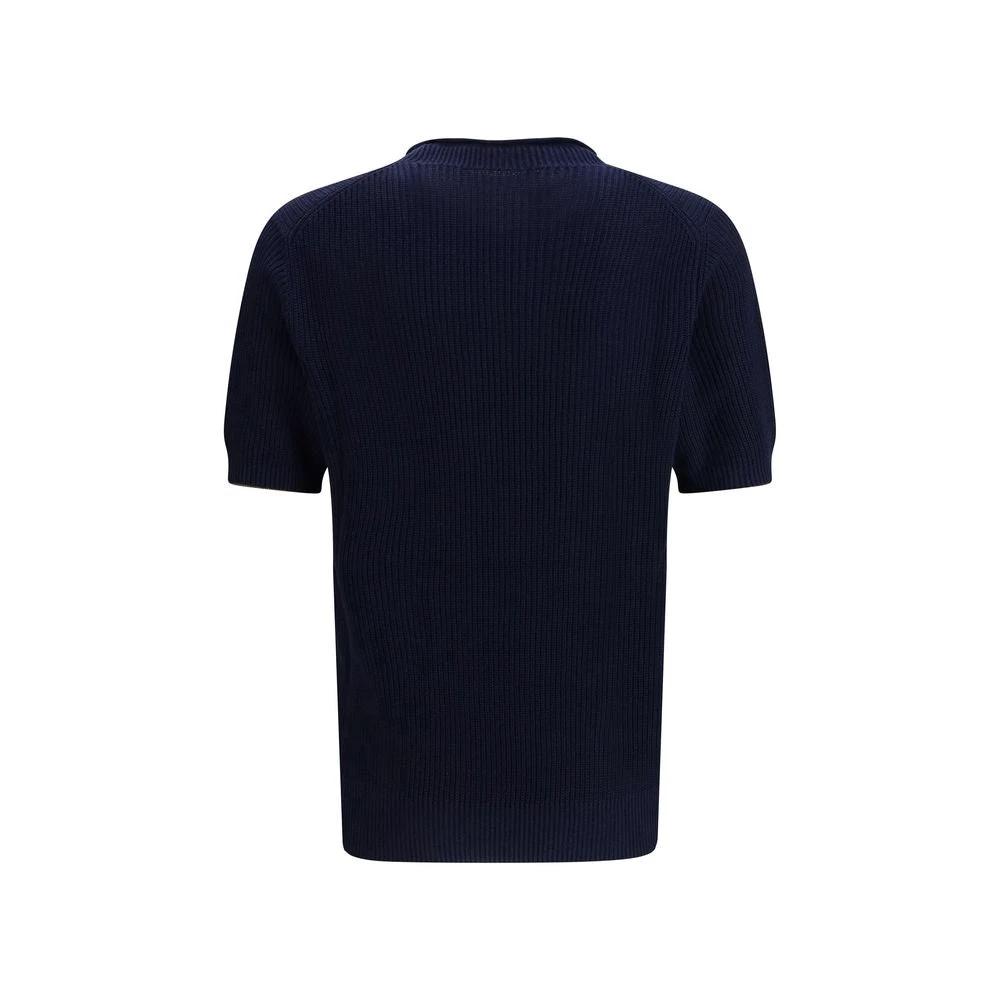 Brunello Cucinelli Blaues Leinen-T-Shirt by Brunello Cucinelli