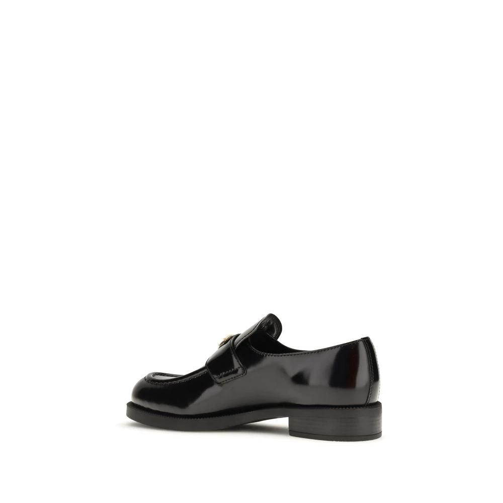 Prada Schwarze Bos Taurus Kalbsleder Loafer zum Hineinschlüpfen by Prada