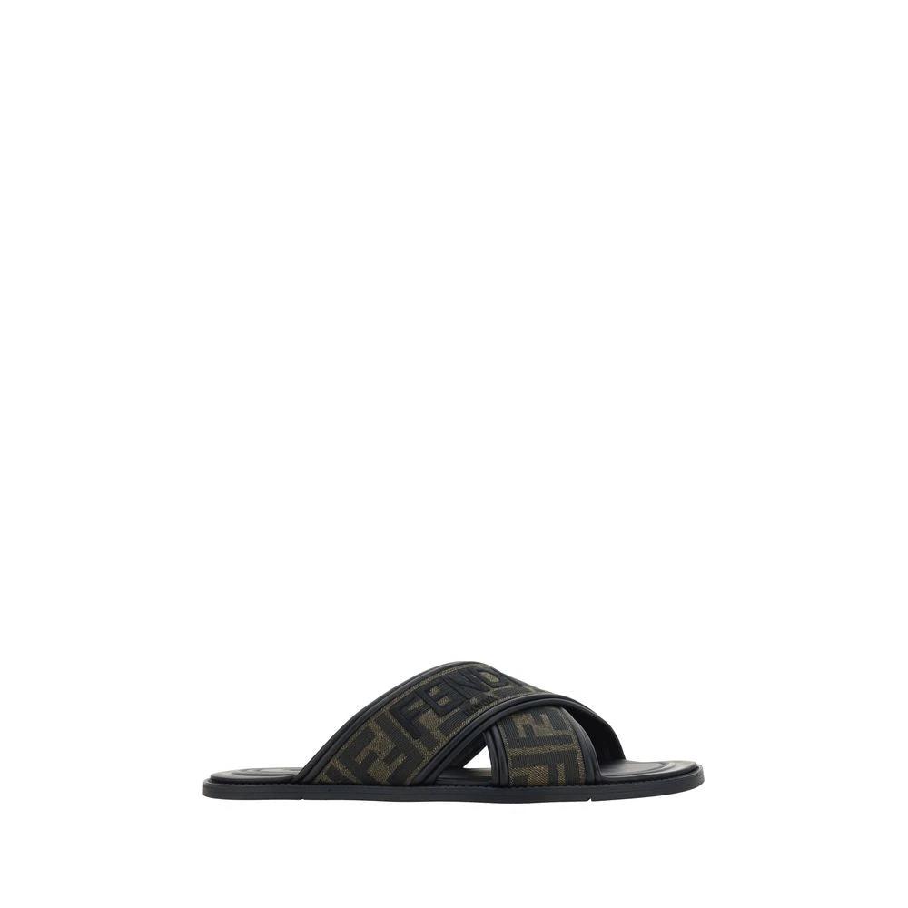 Fendi Schwarze Bos Taurus Kalbsleder-Sandalen by Fendi