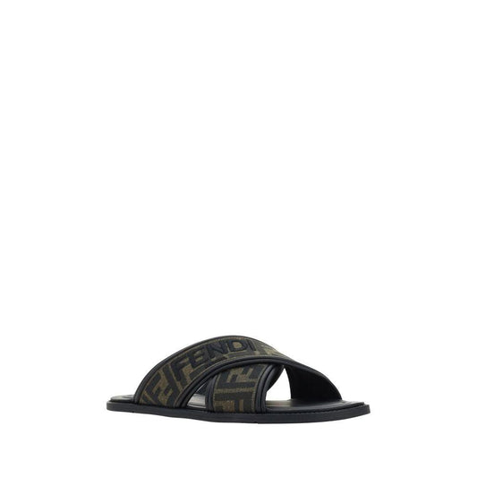 Fendi Schwarze Bos Taurus Kalbsleder-Sandalen by Fendi