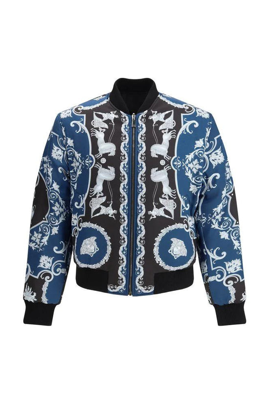 Versace Schwarzer Polyamid-Bomber by Versace