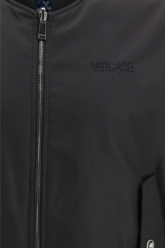 Versace Schwarzer Polyamid-Bomber by Versace
