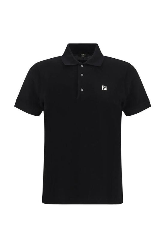 Fendi Schwarzes Baumwoll-Poloshirt by Fendi