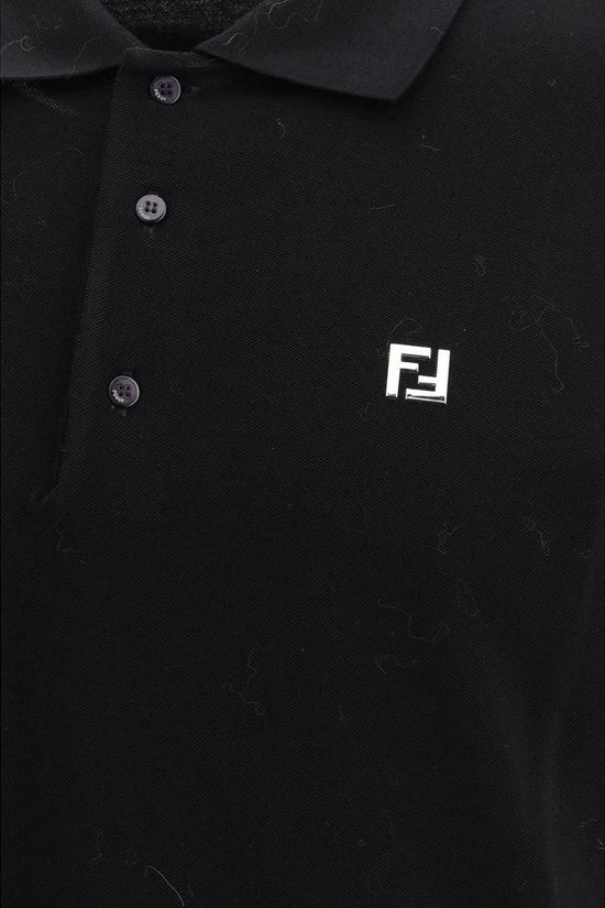 Fendi Schwarzes Baumwoll-Poloshirt by Fendi