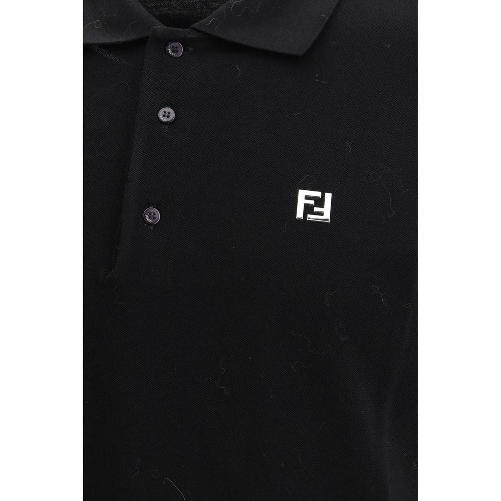 Fendi Schwarzes Baumwoll-Poloshirt by Fendi