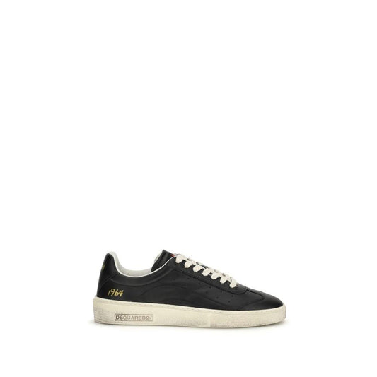 Dsquared² Schwarze Bos Taurus Kalbsleder Low-Top-Sneaker by Dsquared²