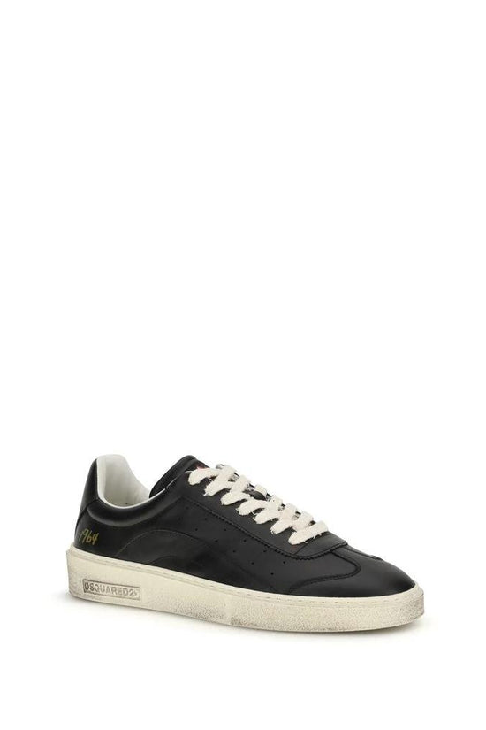 Dsquared² Schwarze Bos Taurus Kalbsleder Low-Top-Sneaker by Dsquared²