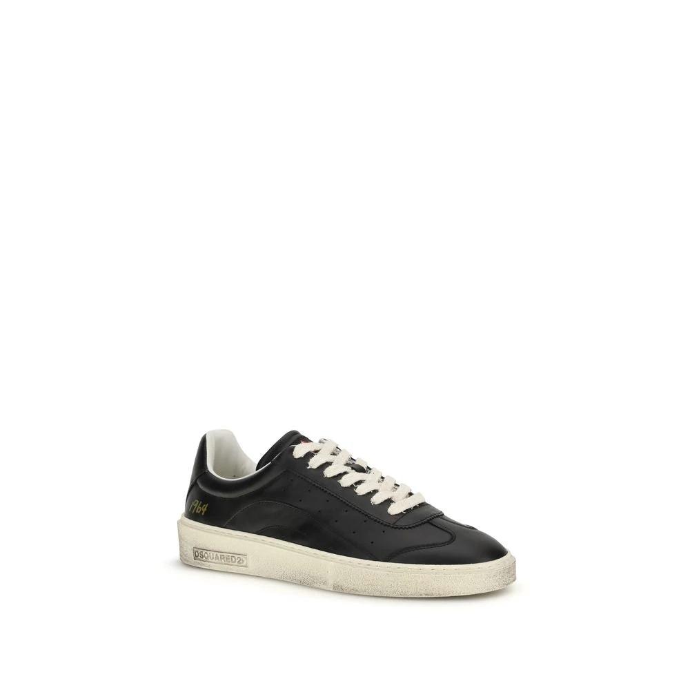 Dsquared² Schwarze Bos Taurus Kalbsleder Low-Top-Sneaker by Dsquared²