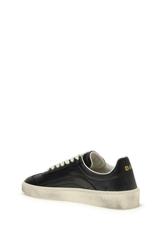Dsquared² Schwarze Bos Taurus Kalbsleder Low-Top-Sneaker by Dsquared²