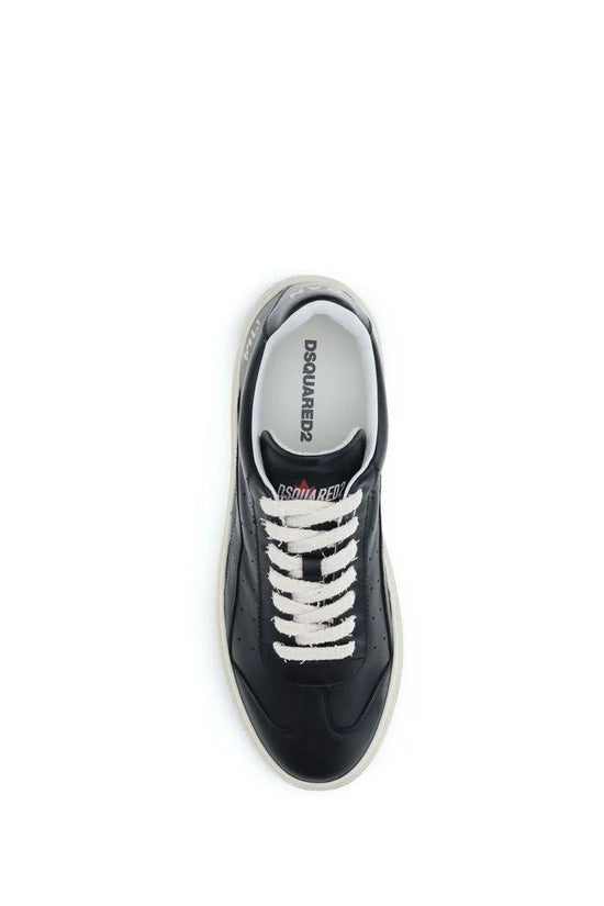 Dsquared² Schwarze Bos Taurus Kalbsleder Low-Top-Sneaker by Dsquared²