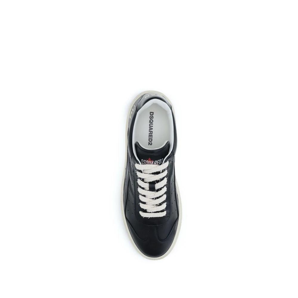 Dsquared² Schwarze Bos Taurus Kalbsleder Low-Top-Sneaker by Dsquared²