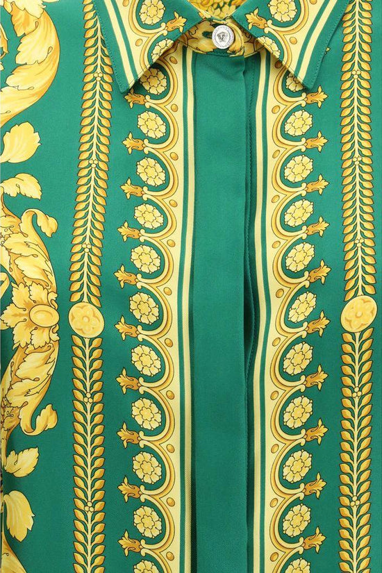 Versace Zweifarbige Seidenhemd mit Muster by Versace