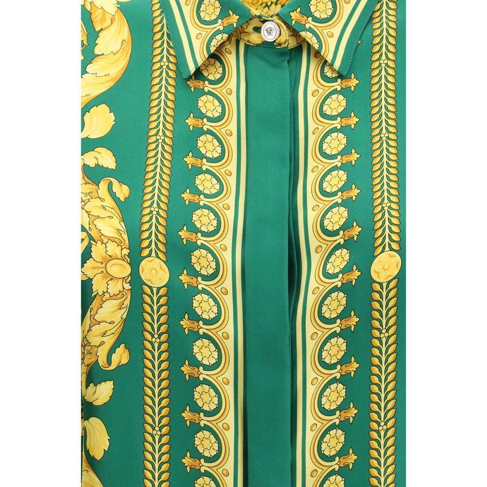 Versace Zweifarbige Seidenhemd mit Muster by Versace