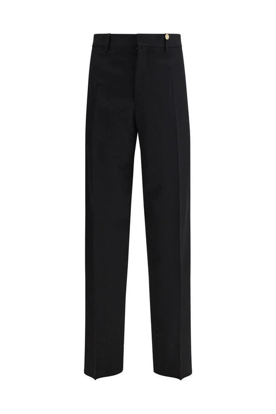 Versace Schwarze Woll-Anzughose aus Fleece by Versace