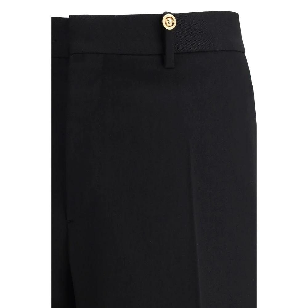 Versace Schwarze Woll-Anzughose aus Fleece by Versace