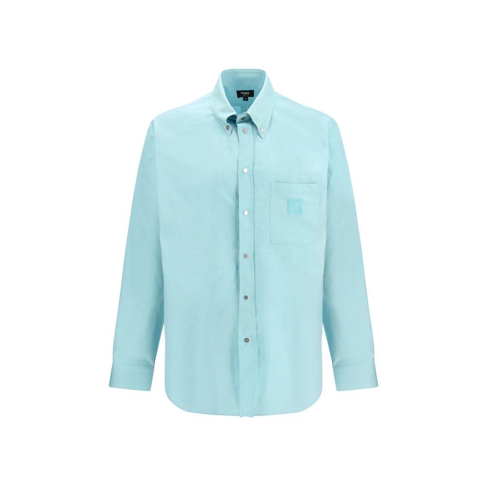 Fendi Blaues Baumwoll-Hemd by Fendi