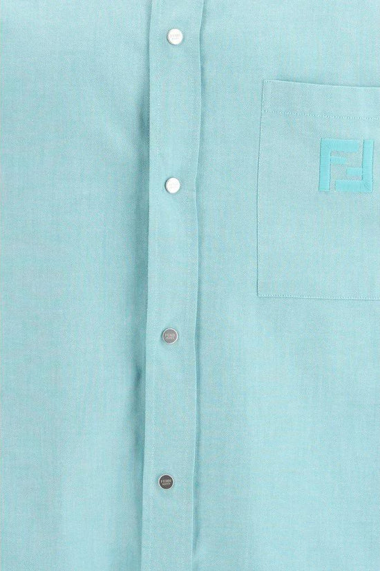 Fendi Blaues Baumwoll-Hemd by Fendi