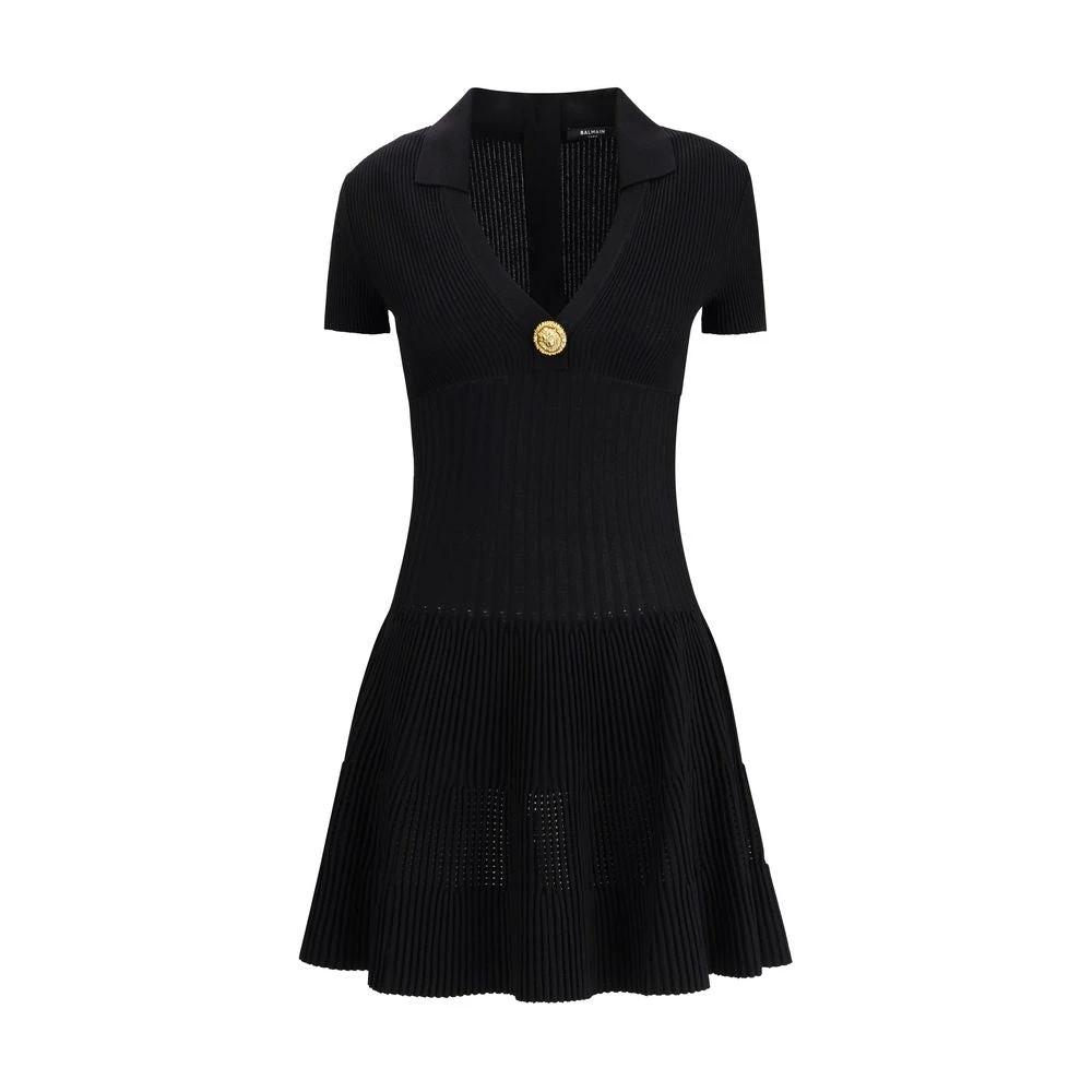 Balmain Schwarzes legeres Kleid aus Viskose by Balmain