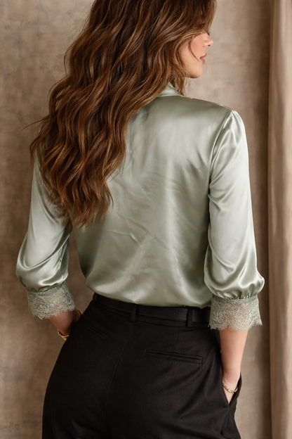 Bluse Damen Spitze – Femininer Schnitt mit Kragendetail